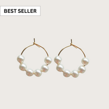 Load image into Gallery viewer, SIX PEARL HOOPS