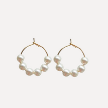 Load image into Gallery viewer, SIX PEARL HOOPS