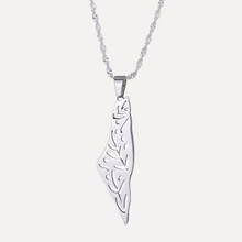 Load image into Gallery viewer, PALESTINE OLIVE TREE MAP NECKLACE