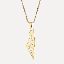 Load image into Gallery viewer, PALESTINE OLIVE TREE MAP NECKLACE