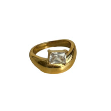 Load image into Gallery viewer, GOLD DOME BAGUETTE CZ RING