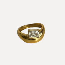Load image into Gallery viewer, GOLD DOME BAGUETTE CZ RING