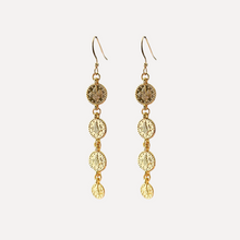 Load image into Gallery viewer, gold coin drop earring aalia jewellery