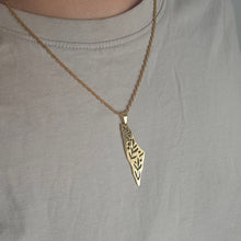 Load image into Gallery viewer, gold palestine map necklace