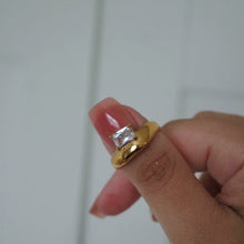 Load image into Gallery viewer, GOLD DOME BAGUETTE CZ RING