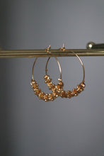 Load image into Gallery viewer, GOLD BEADED HOOPS