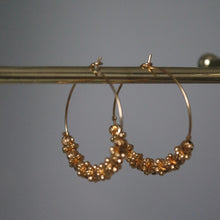 Load image into Gallery viewer, GOLD BEADED HOOPS