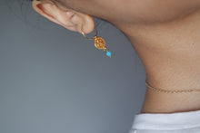 Load image into Gallery viewer, TURQUOISE OTTOMAN HOOPS