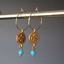 Load image into Gallery viewer, TURQUOISE OTTOMAN HOOPS