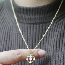 Load image into Gallery viewer, Cubic Zirconia Pink Heart Necklace
