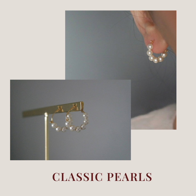 Classic pearl hoops