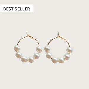 SIX PEARL HOOPS