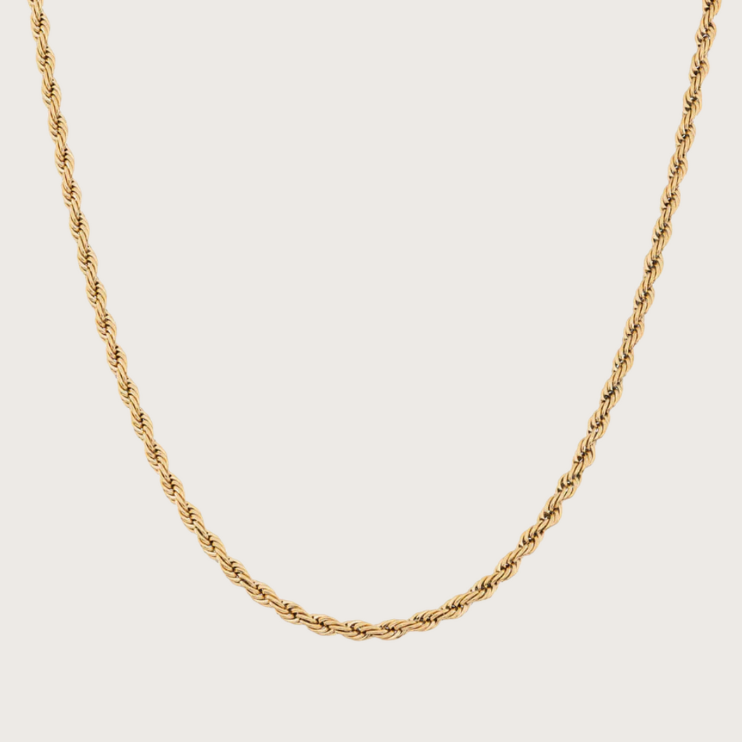 GOLD TWISTED ROPE CHAIN NECKLACE