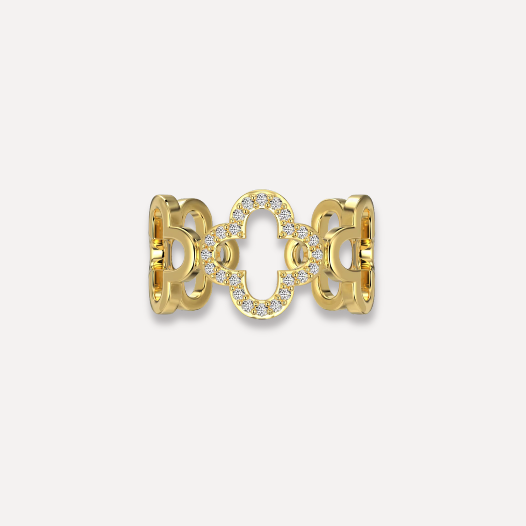 CLOVER BAND RING