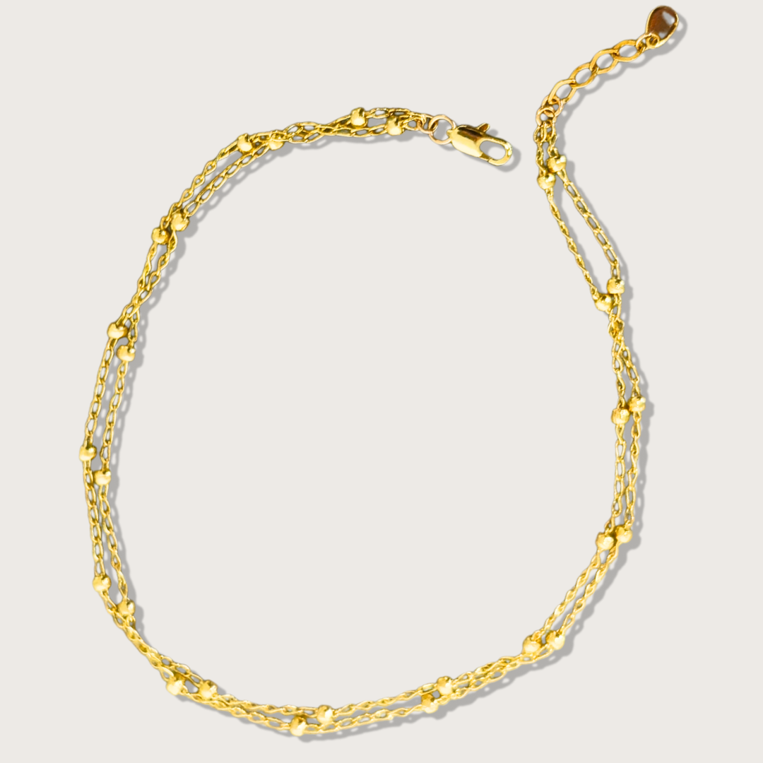 GOLD BEADED ANKLET