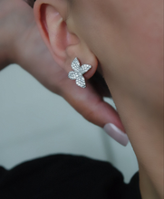 Load image into Gallery viewer, FOUR PAVE PETAL STUD EARRINGS

