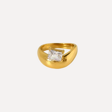Load image into Gallery viewer, GOLD DOME BAGUETTE CZ RING
