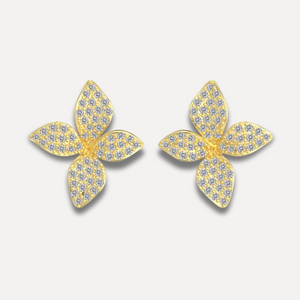 gold four lead petel earrings