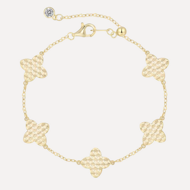 four petal bracelet sterling silver gold
