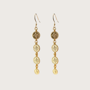 gold coin drop earring aalia jewellery