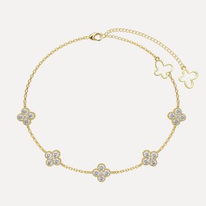 gold plated 925 sterling silver clover bracelet