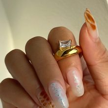 Load image into Gallery viewer, GOLD DOME BAGUETTE CZ RING
