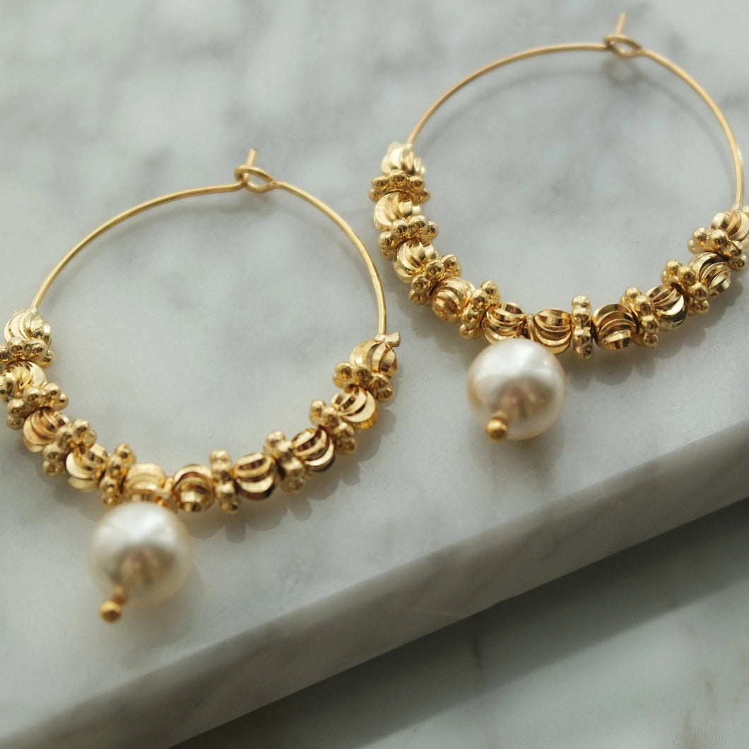 GOLD PEARL EARRINGS - AALIA Jewellery