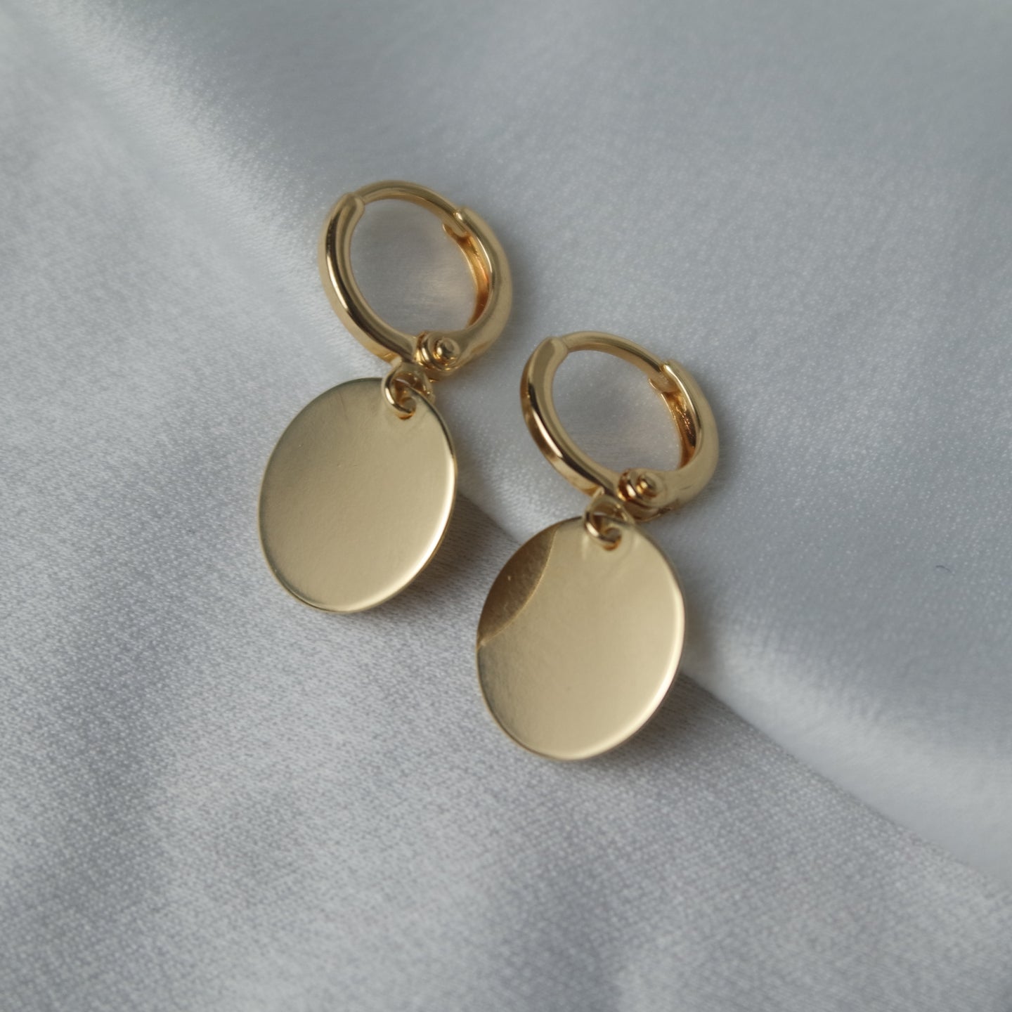 GOLD DISC HOOPS - AALIA Jewellery