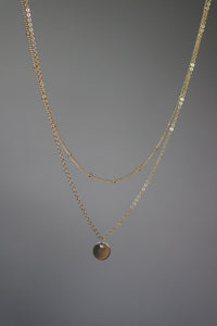 DOUBLE CHAIN COIN NECKLACE