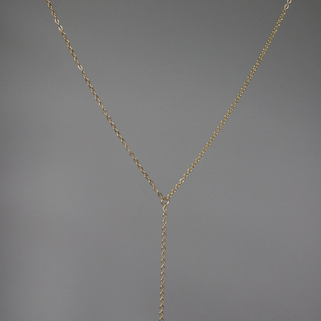 GOLD CABLE Y LARIAT NECKLACE