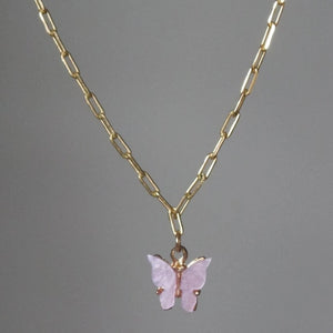 LILAC BUTTERFLY NECKLACE