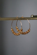 Load image into Gallery viewer, GOLD BEADED HOOPS
