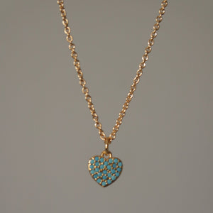 Tiny Turquoise Heart Necklace