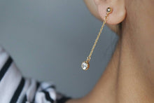 Load image into Gallery viewer, CUBIC ZIRCONIA STONE DROP STUD EARRING
